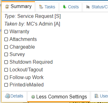Less Common Settings Bottom Tab